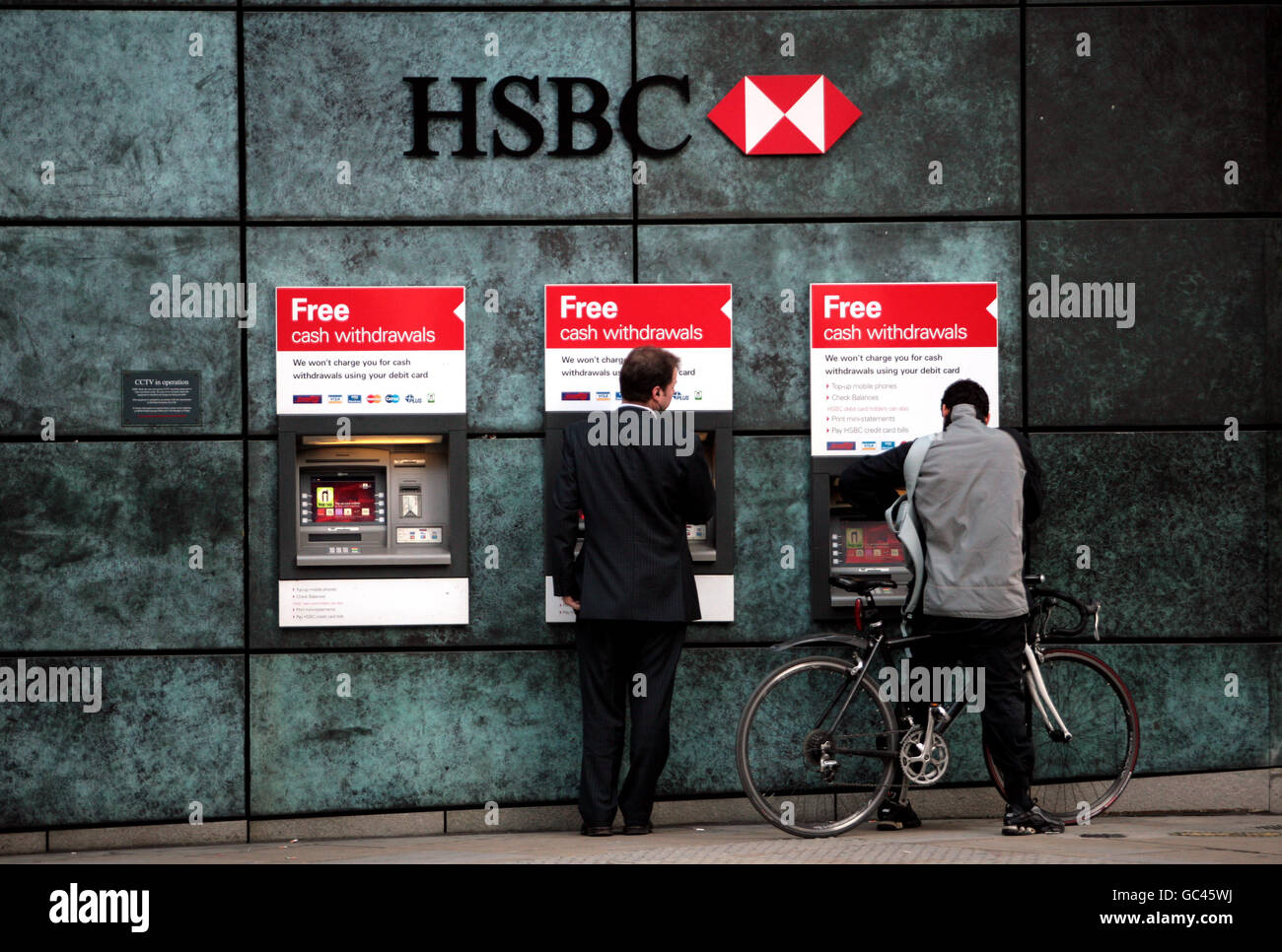 Actions HSBC.Succursale phare de HSBC sur Queen Victoria St, Londres. Banque D'Images
