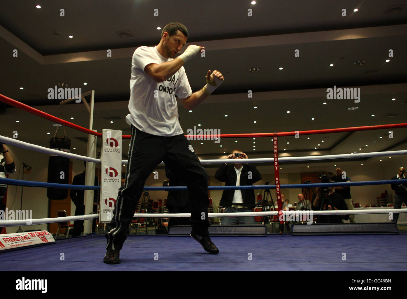Boxe - Carl Ligue Media Workout - Crowne Plaza Hotel - Nottingham Banque D'Images