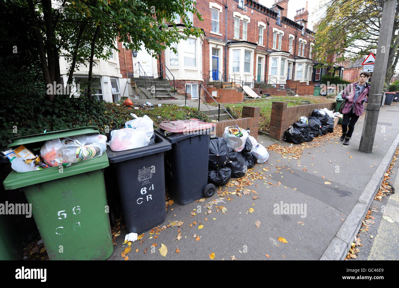 Binmen grève Banque D'Images