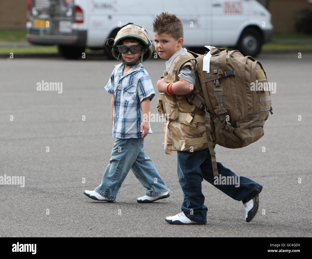 Bomb Disposal retour des soldats Banque D'Images