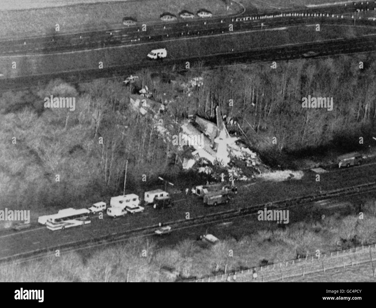 Catastrophes naturelles et accidents - Catastrophe aérienne Kegworth - M1, Leicestershire Banque D'Images