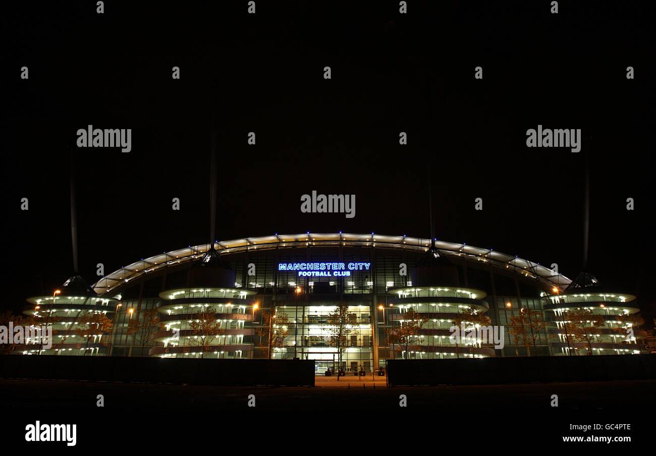 Football - Carling Cup - quatrième tour - Manchester City v Scunthorpe United - City of Manchester Stadium.Vue sur le City of Manchester Stadium, stade de Manchester City Banque D'Images