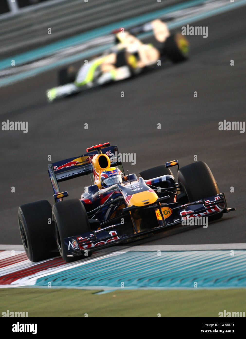 Mark Webber de Red Bull Racing en action lors du Grand Prix d'Abu Dhabi. Banque D'Images