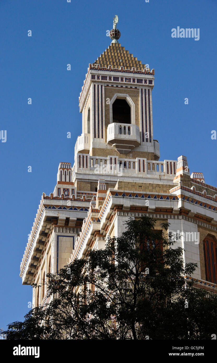 Tour Art Déco de l'Edificio Bacardi Bacardi (bâtiment), Habana Vieja (la vieille Havane), Cuba Banque D'Images