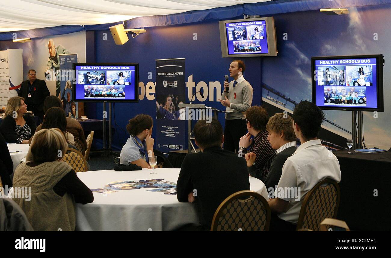 Everton Football - lancement de la Premier League Men's Health Project - Goodison Park Banque D'Images