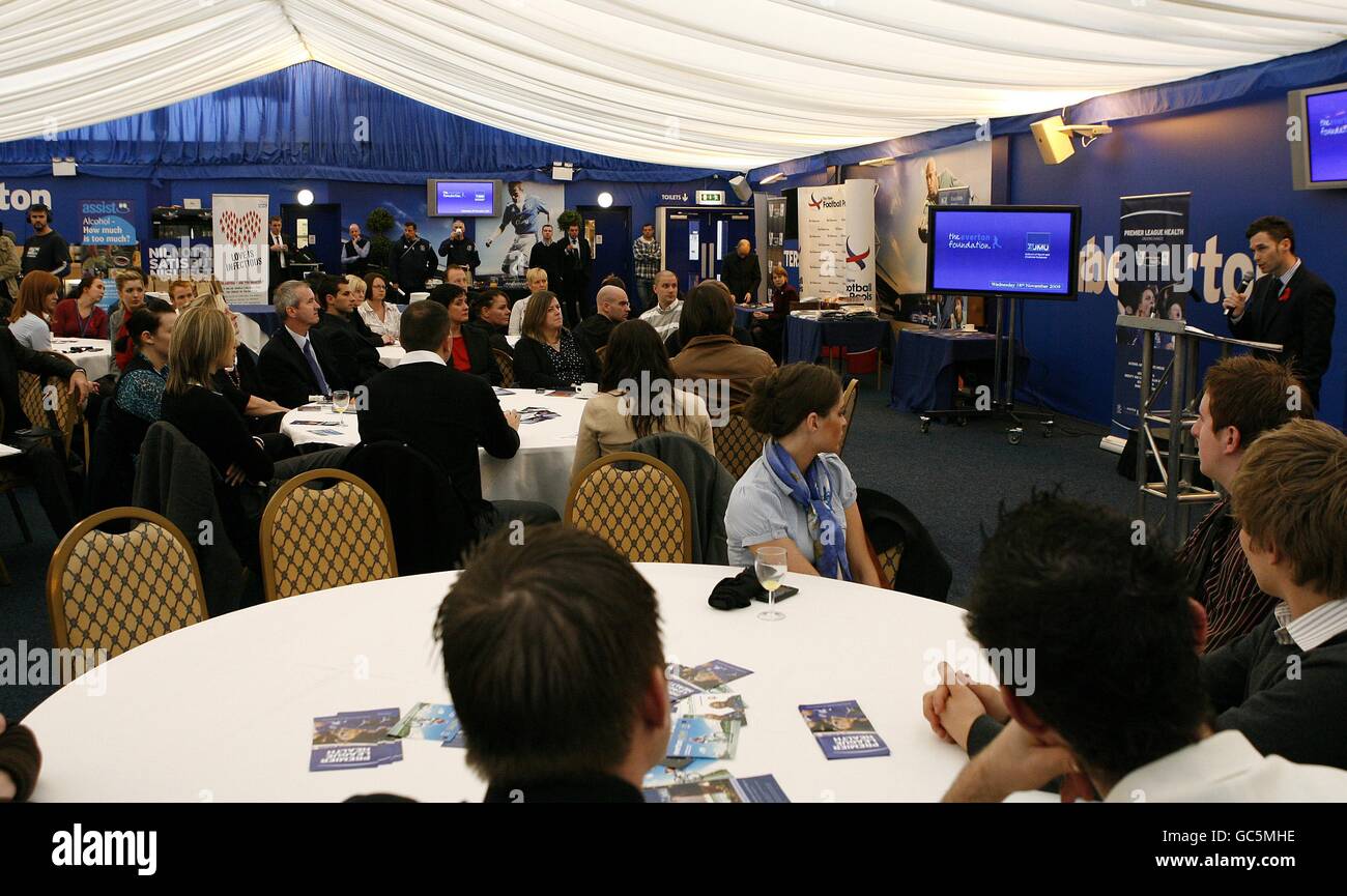 Everton Football - lancement de la Premier League Men's Health Project - Goodison Park Banque D'Images