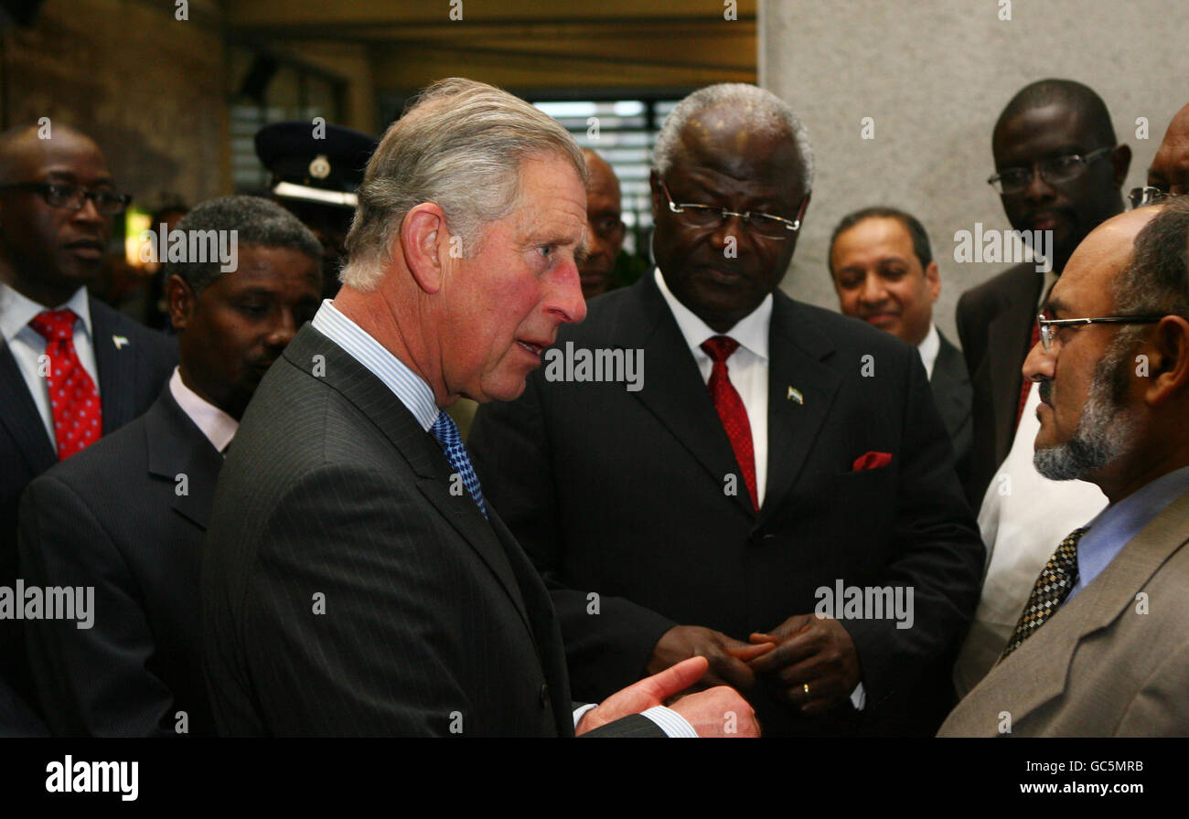 Le Prince de Galles et le Président de la Sierra Leone, Ernest Bai Koroma (au centre à droite), rencontrent des chefs d'entreprise au Forum sur le commerce et l'investissement en Sierra Leone qui se tient au Centre de conférence Queen Elizabeth II, dans le centre de Londres. Banque D'Images