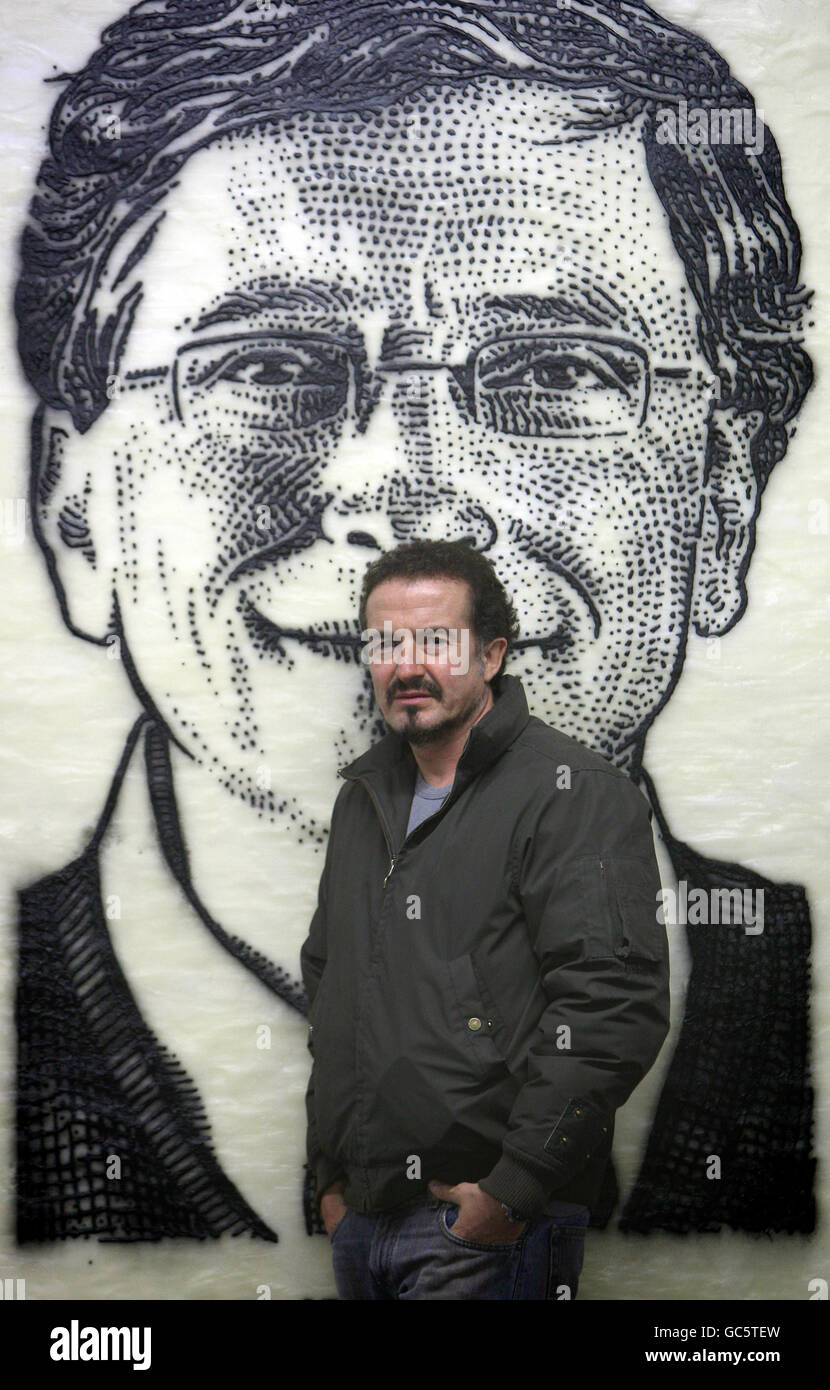 Portraits de cire pour le "The Wall Street 100 exposition' Banque D'Images