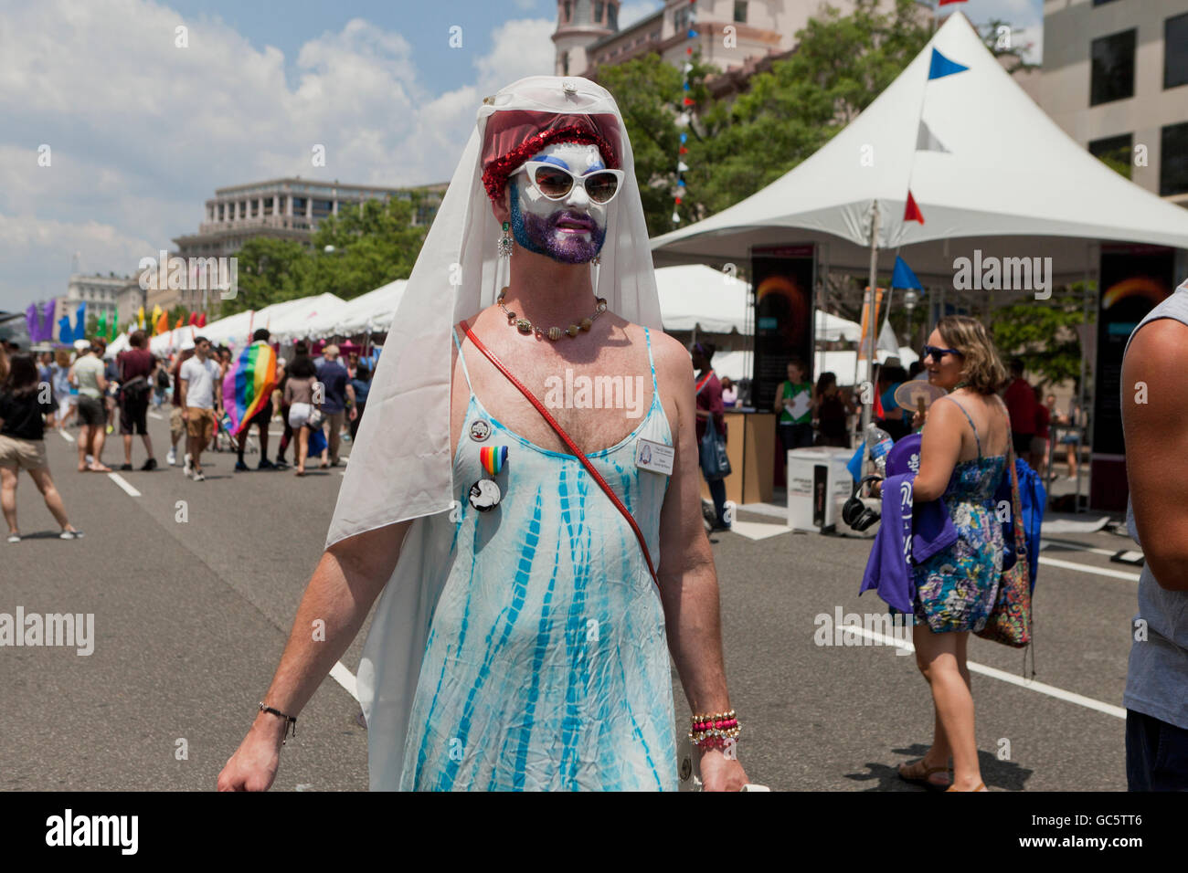 Drag Queen à gay pride festival - Washington, DC USA Banque D'Images