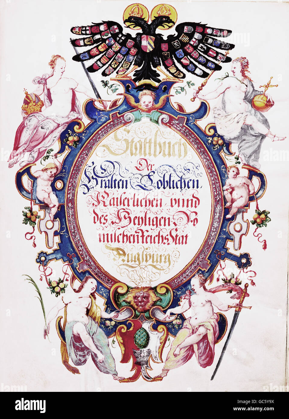 Documents, Journal de la Cité libre impériale d'Augsbourg, écrit par Hans Lutzenberger, 1583, droits additionnels-Clearences-non disponible Banque D'Images