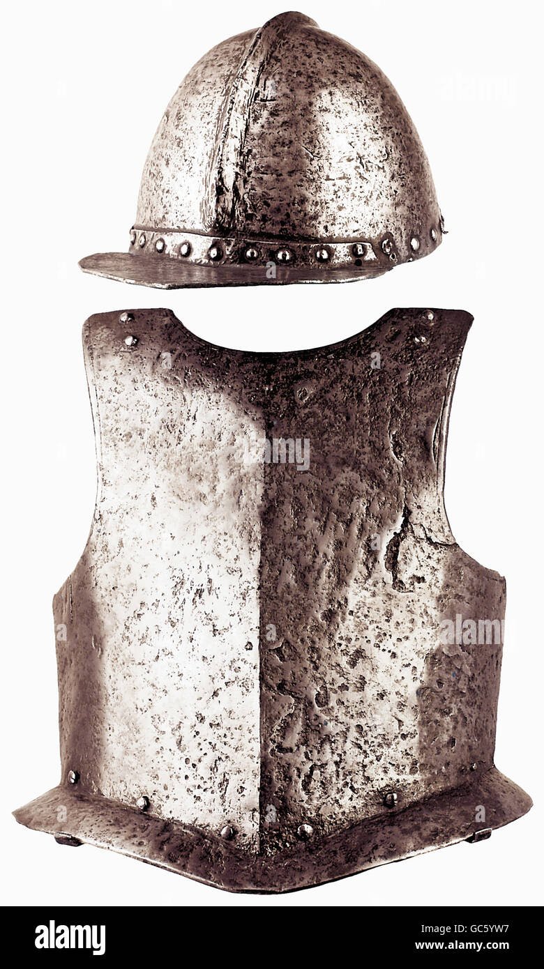 Armes, armure, casque antiballes et cuirass, allemand, milieu du XVIIe siècle, droits additionnels-Clearences-non disponible Banque D'Images