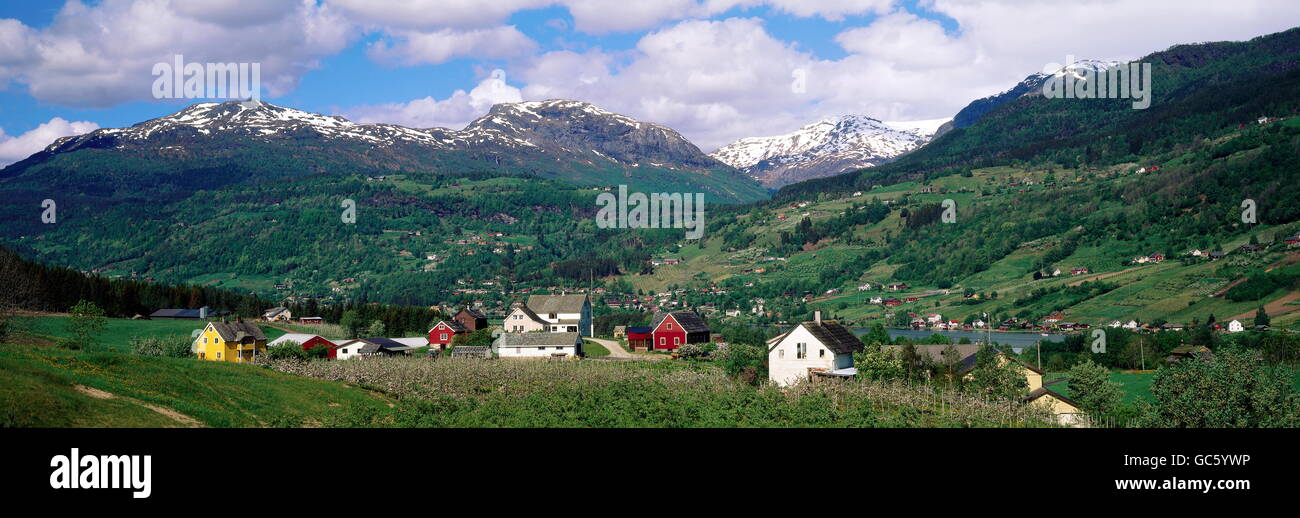 Géographie / Voyage, Norvège, Ulvik, vue sur la ville / vue sur la ville, ville, fjord de Hardanger, panorama, droits supplémentaires-Clearences-non disponible Banque D'Images