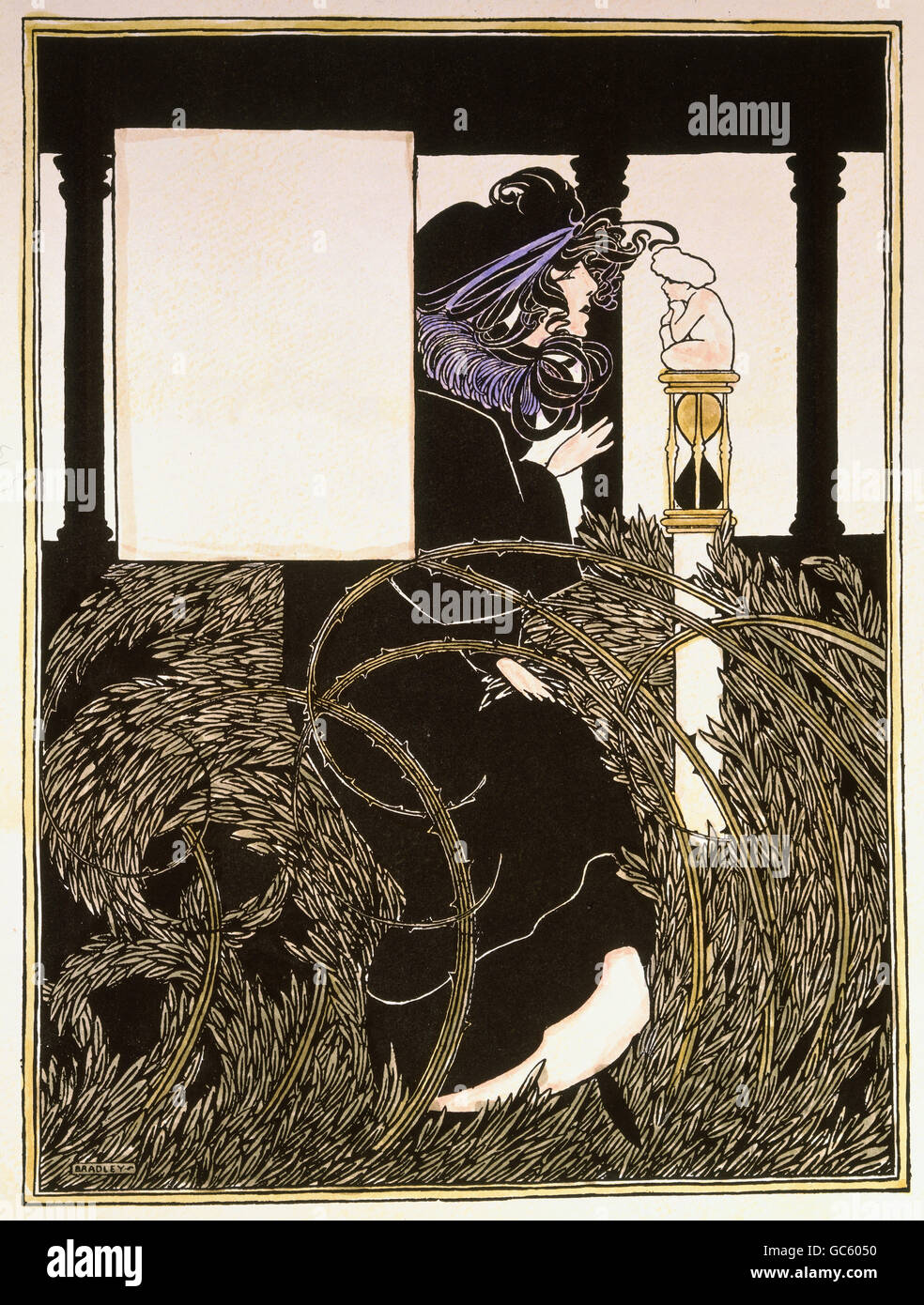Beaux-arts, Art Nouveau, print, illustration par W. H. Bradley, pour 'le Chicago Sunday Tribune', provenant de la revue 'Studio', février 1895, collection privée, Banque D'Images