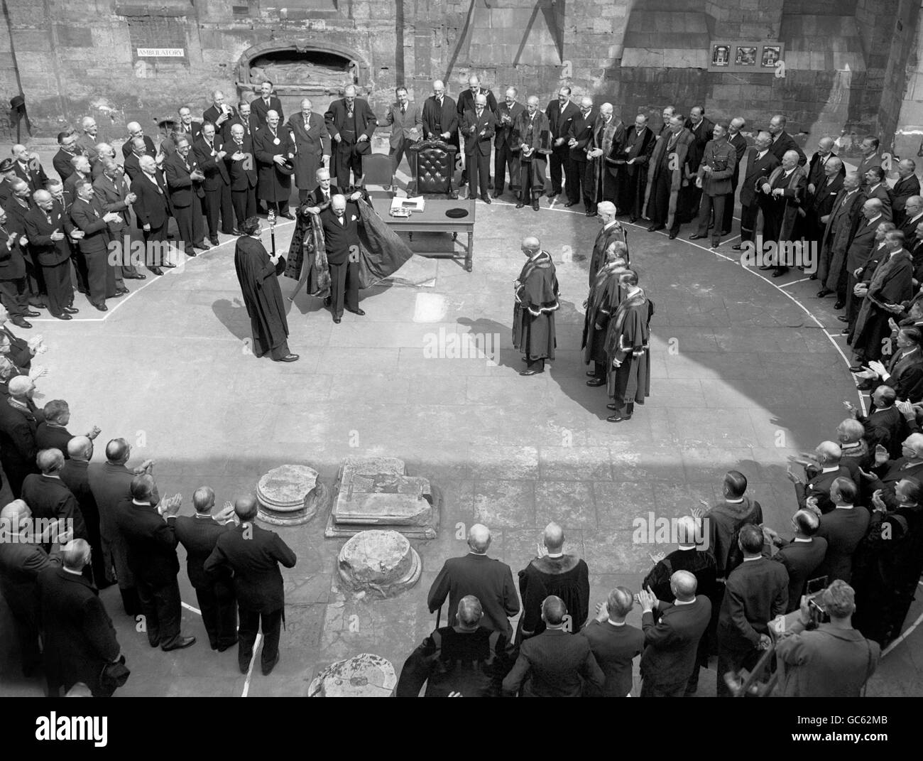 Politique - Winston Churchill - Mercer' Hall, Londres Banque D'Images