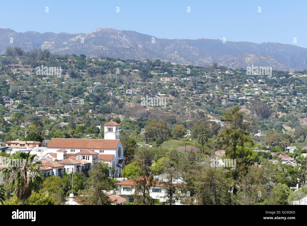 Beaux paysages de l'antenne vu de Santa Barbara County Courthouse, Californie Banque D'Images
