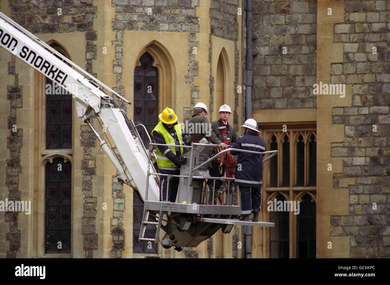 Catastrophes naturelles et accidents - Château de Windsor Windsor - Incendie Banque D'Images