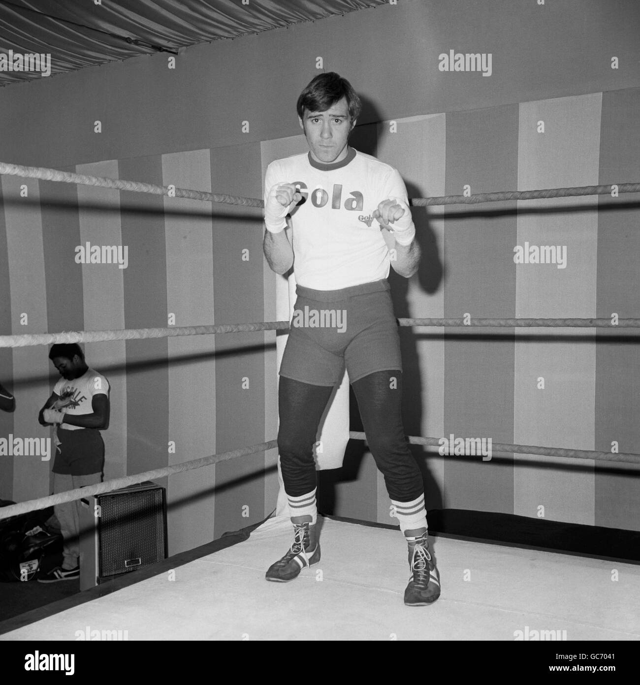 Boxe - super-légers - John H. Stracey - Formation - Quaglino's Banque D'Images