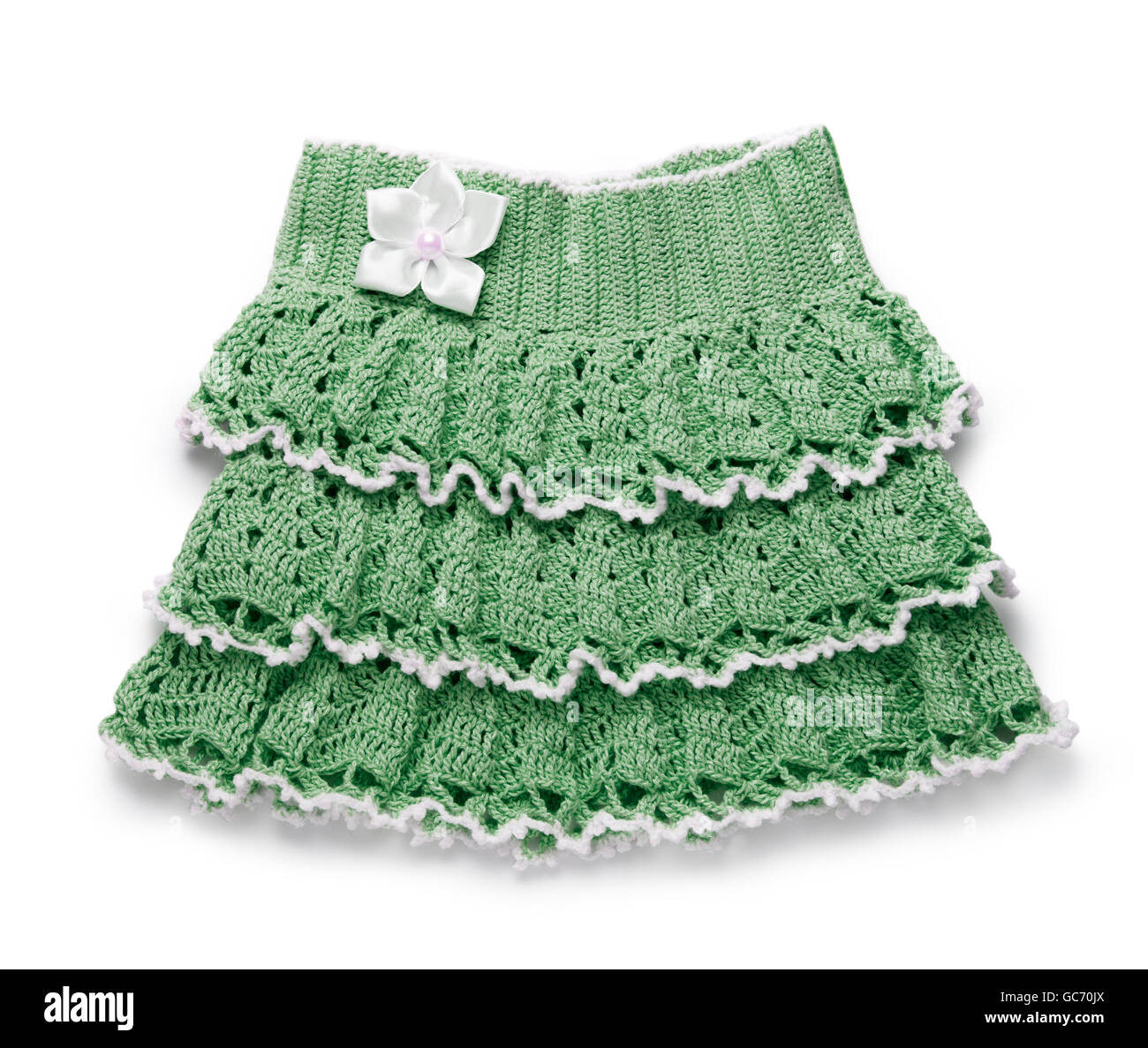 Jupe en tricot vert avec flower girl Banque D'Images