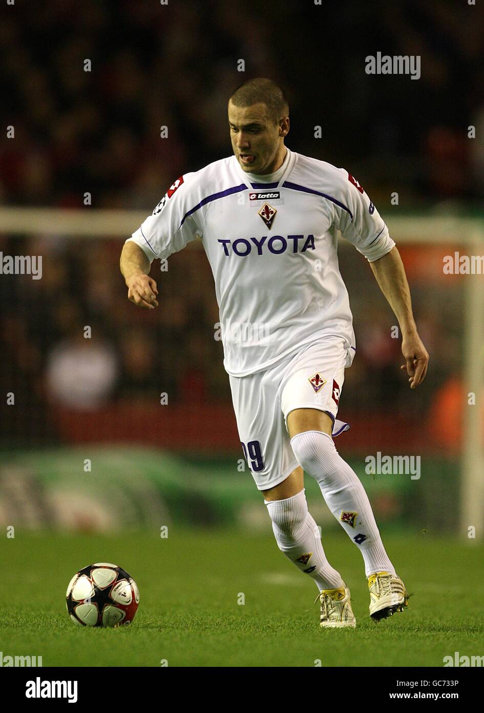 Football - Ligue des champions de l'UEFA - Groupe E - Liverpool / Fiorentina - Anfield. Lorenzo de Silvestri, Fiorentina Banque D'Images