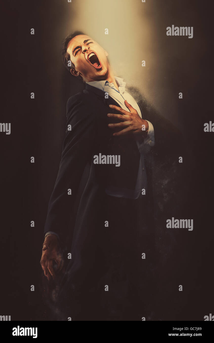 La chanteuse d'opéra. Image avec un des effets numériques Banque D'Images