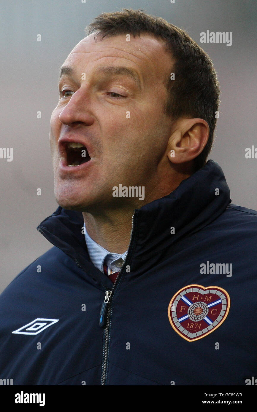 Soccer - Clydesdale Bank Premier League - Hamilton v Heart of Midlothian - New Douglas Park. Csaba Laszlo, au cœur du Manager Midlothian Banque D'Images