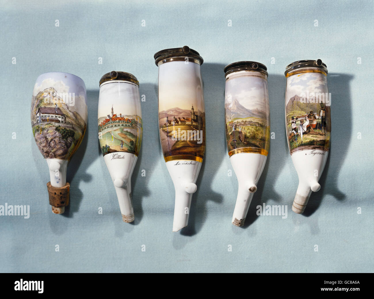 Tabac, pipes, pipes, bols, porcelaine, peint, 1sr demi 19e siècle, Munich Stadtmuseum, pipe, bol, Allemagne, beaux-arts, historique, historique, droits additionnels-Clearences-non disponible Banque D'Images