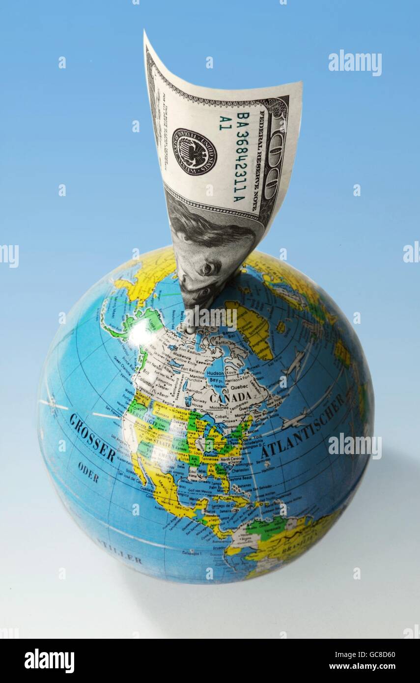 Argent / finances, caisse d'argent, dollar dans un globe comme caisse d'argent, Allemagne, vers 1960, droits supplémentaires-Clearences-non disponible Banque D'Images