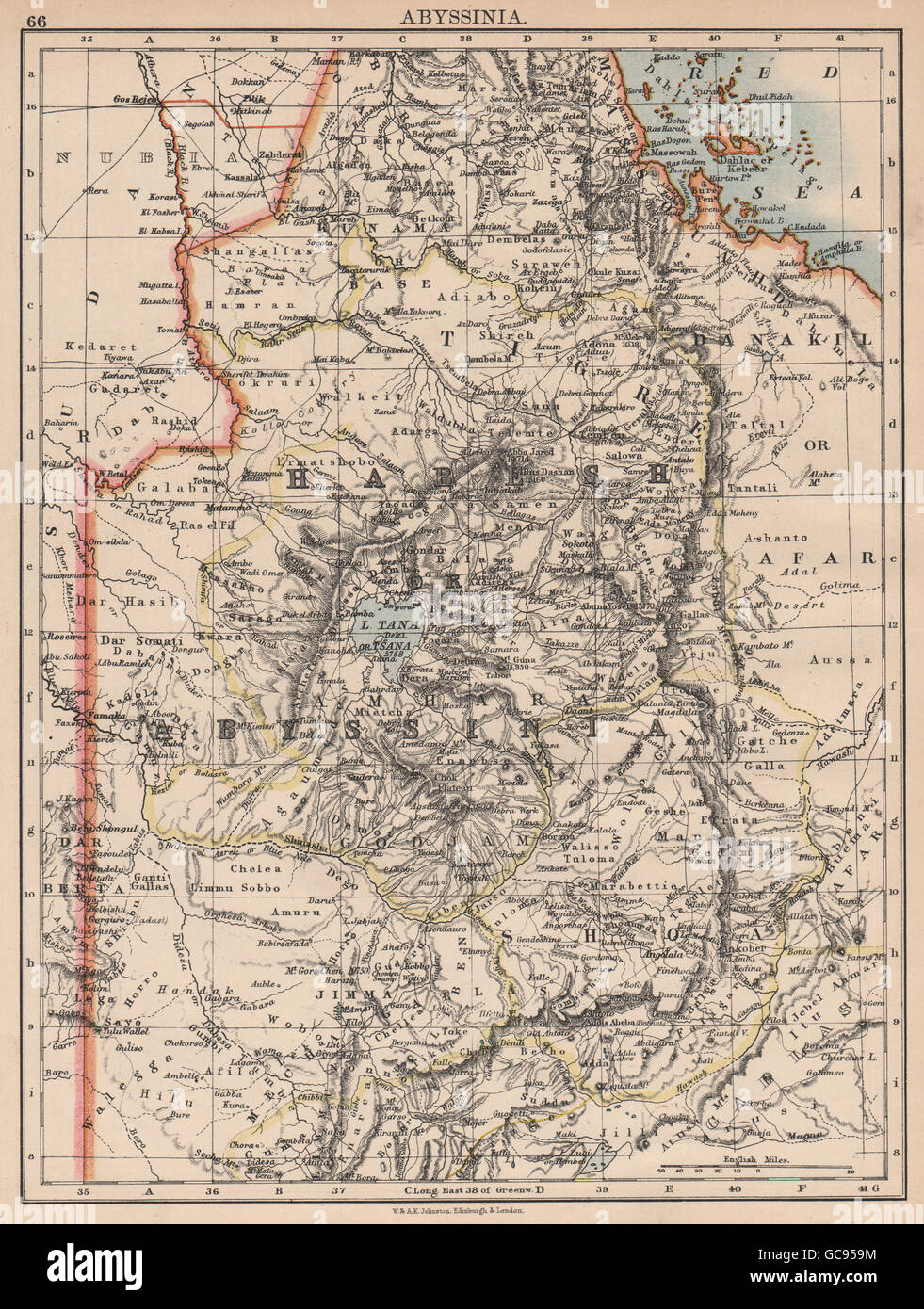 Carte de l'abyssinie ethiopie au 19ème siècle Banque de photographies ...