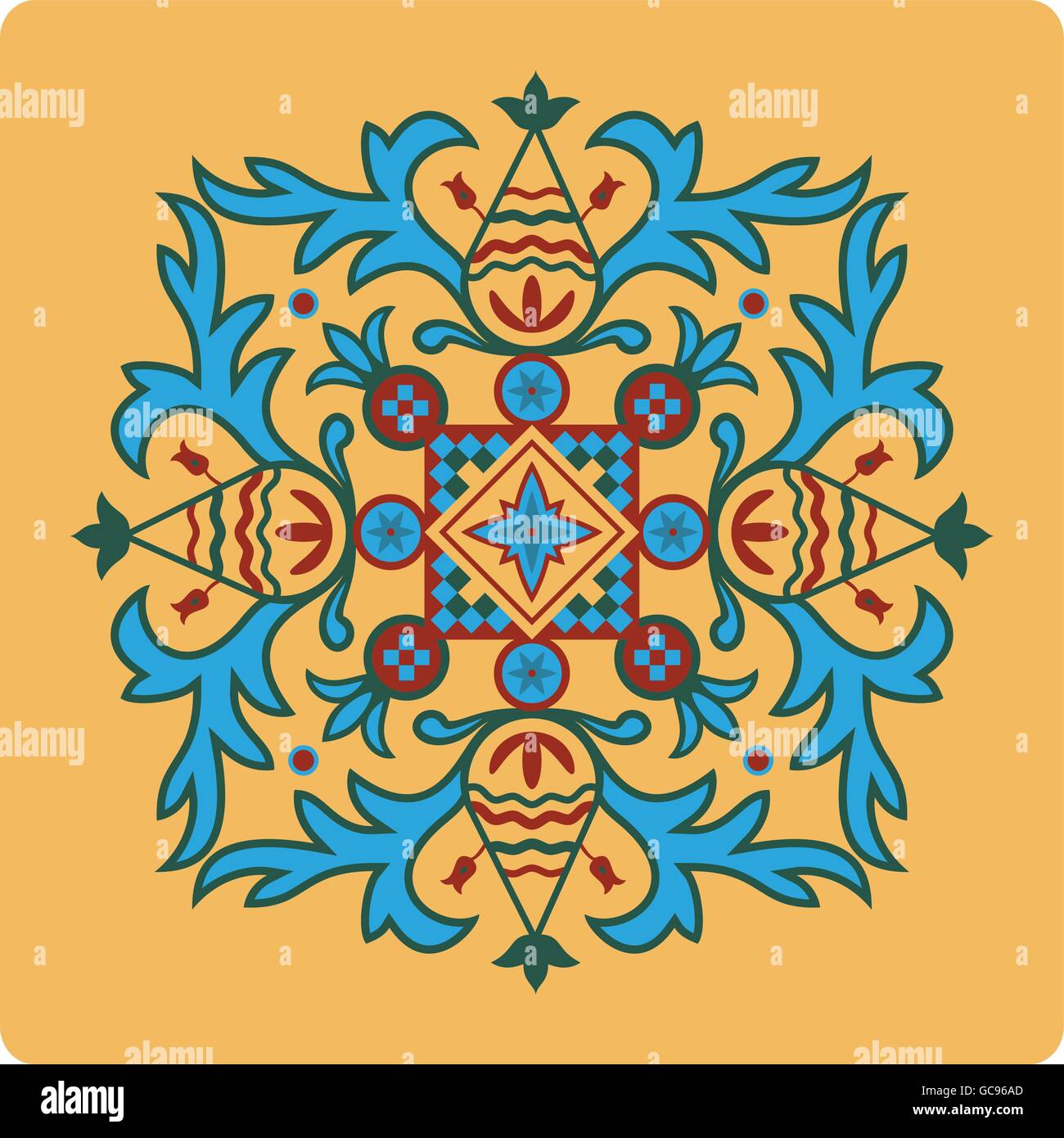 Peinture à l'étage plafond de l'église Sainte-Sophie, Istanbul, Turquie. Illustration vecteur EPS 10 Illustration de Vecteur