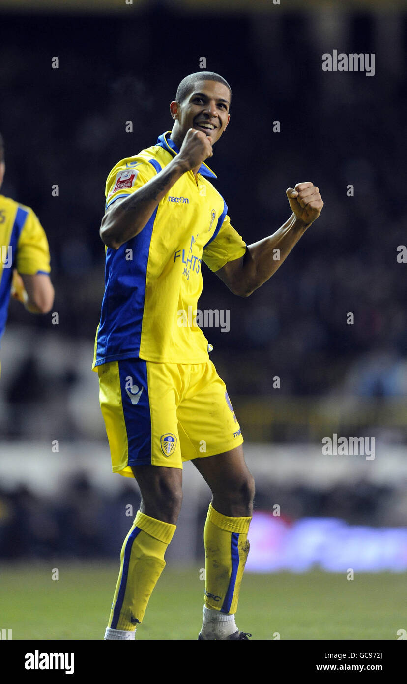 Football - FA Cup - quatrième tour - Tottenham Hotspur v Leeds United - White Hart Lane. Jermaine Beckford, de Leeds United, célèbre son objectif Banque D'Images