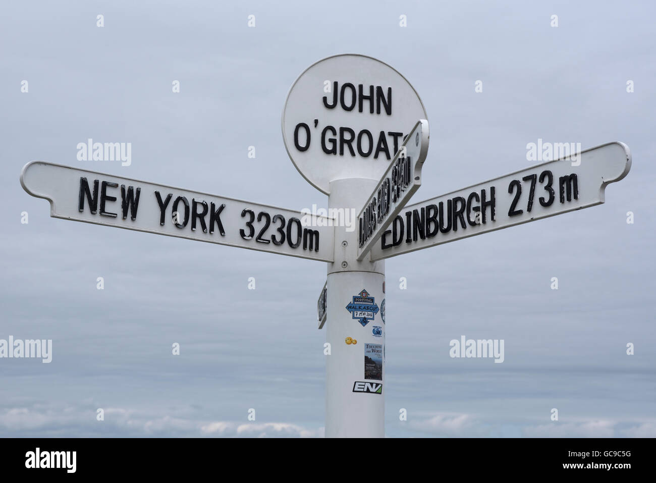 John O' Groats Direction signe pour le monde, l'Écosse Caithness. 10 559 SCO Banque D'Images