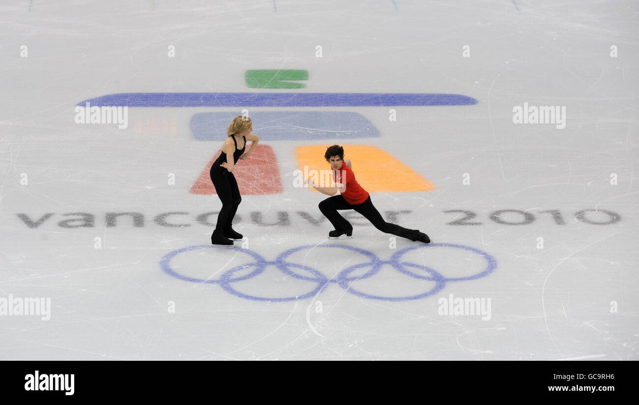 Jeux olympiques d'hiver - Jeux olympiques d'hiver de 2010 Vancouver - entraînement de danse sur glace.Sinead et John Kerr en Grande-Bretagne pendant leur séance d'entraînement au Pacfic Coliseum, à Vancouver. Banque D'Images