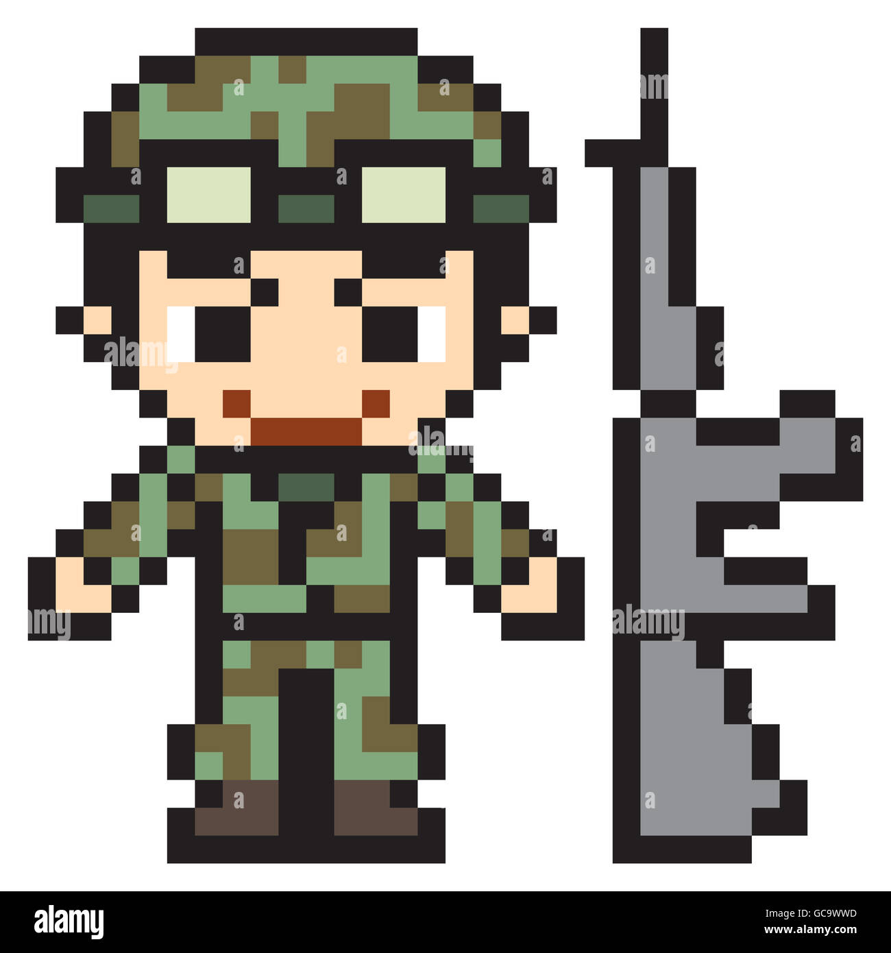 Qui A Gagné La Guerre Des Pixels Soldat pixel art illustration design Photo Stock - Alamy