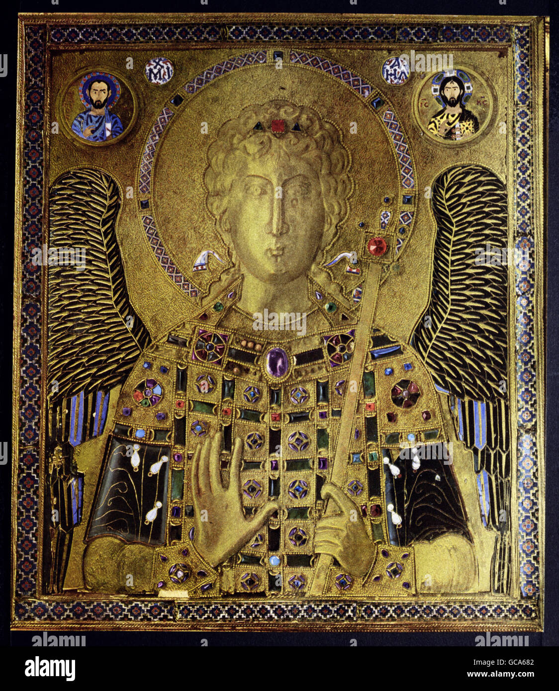 Beaux-arts, du moyen âge, l'art byzantin, la peinture, l'icône, l'Archange Michael, Constantinople, 10e siècle, Tresoro della Basilica di San Marco, Venise, Banque D'Images