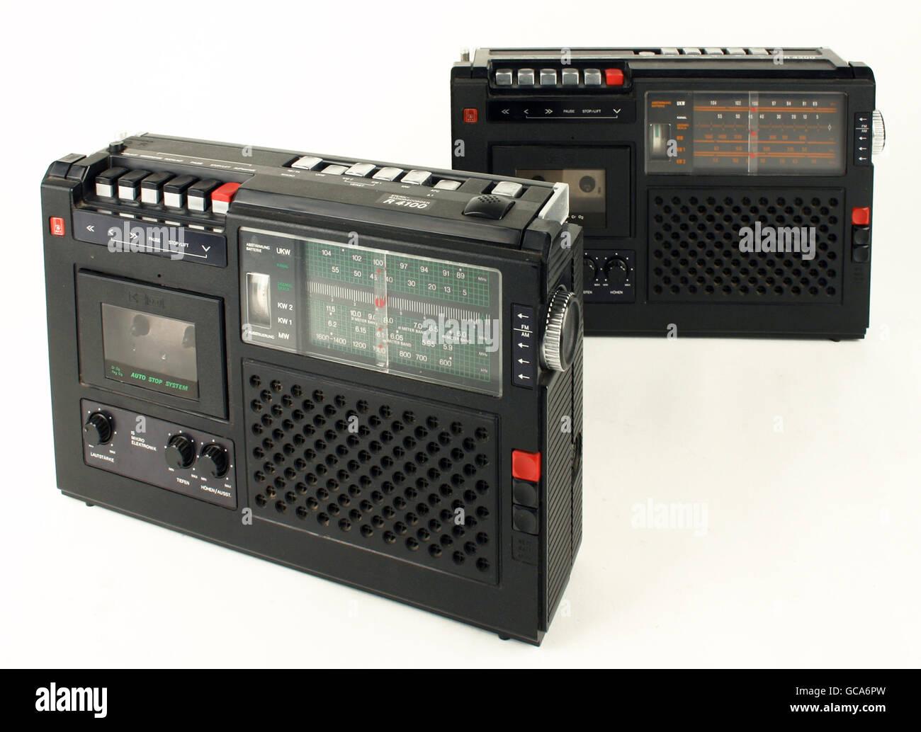 Diffusion, radio, postes de radio, enregistreur radio R 4100 (avec microphone), R 4200 (sans microphone), fabriqué par VEB Stern-radio Berlin, GDR, 1978, droits supplémentaires-Clearences-non disponible Banque D'Images