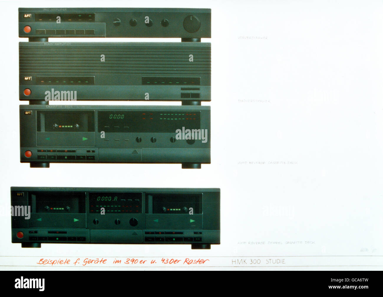 technics, hi-fi, projet d'étude de la composante hi-fi 'HMK 300', VEB Stern-radio Berlin, GDR, 1990, droits supplémentaires-Clearences-non disponible Banque D'Images