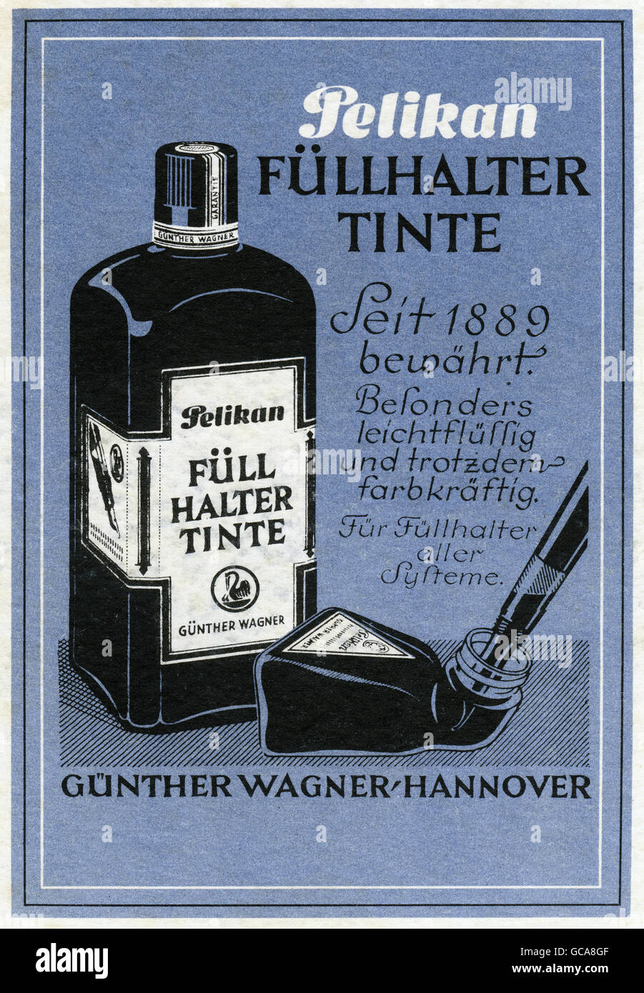Publicité, papeterie, encre de plume Pélikan, publicité, Allemagne, 1942, droits supplémentaires-Clearences-non disponible Banque D'Images