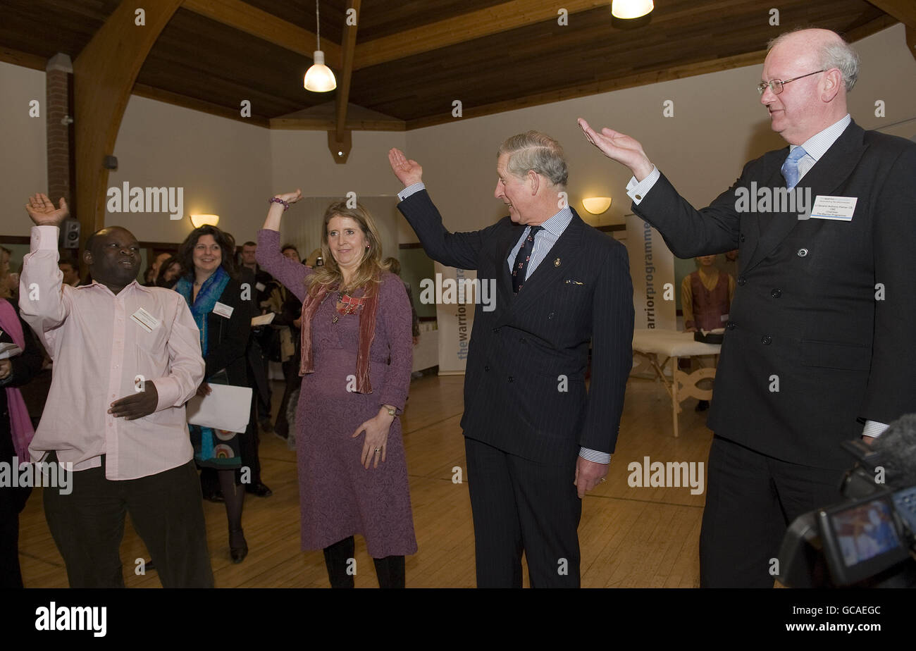 Le Prince Charles visite Le programme guerrier à Fulham Banque D'Images