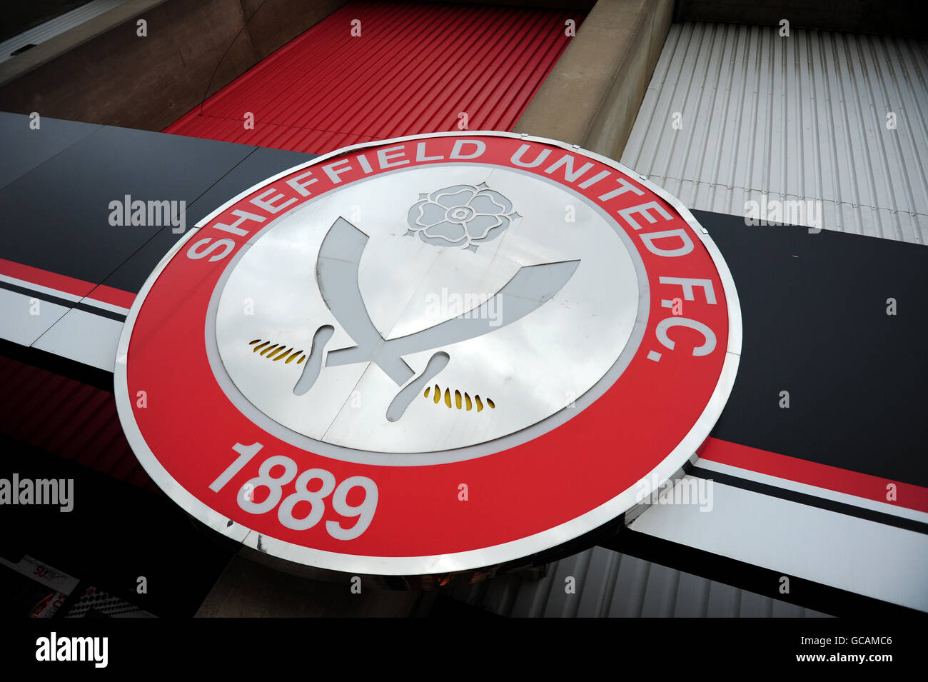 Football - Championnat de la ligue de football Coca-Cola - Sheffield United / Bristol City - Bramall Lane.Vue générale d'un panneau Sheffield United F.C devant Bramall Lane Banque D'Images