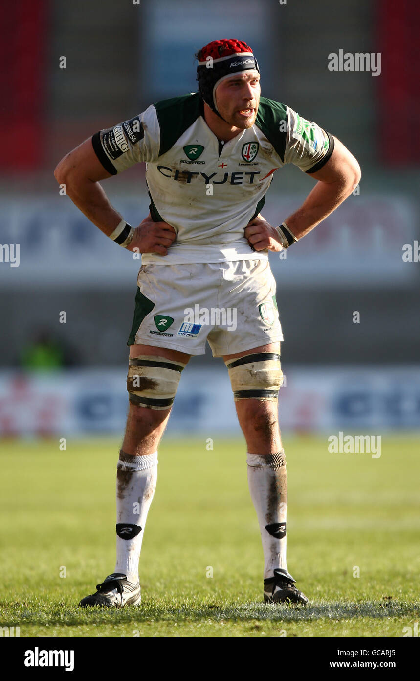 Rugby Union - Heineken Cup - Pool six - Llanelli Scarlets / London Irish - Parc y Scarlets.Nick Kennedy, irlandais de Londres Banque D'Images