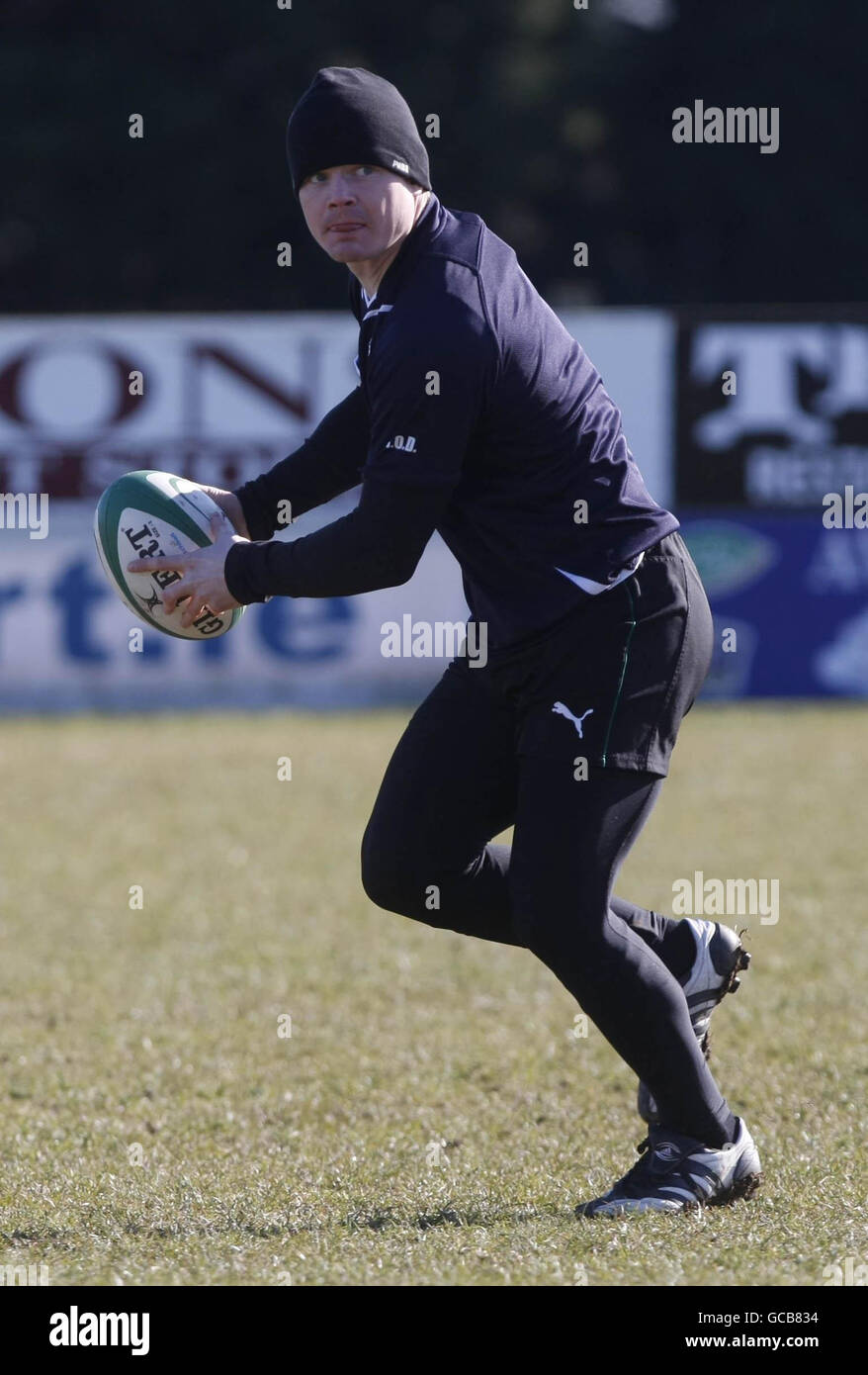 Brian O'Driscoll pendant la session de formation à Greystones Co, Wicklow, Irlande. Banque D'Images