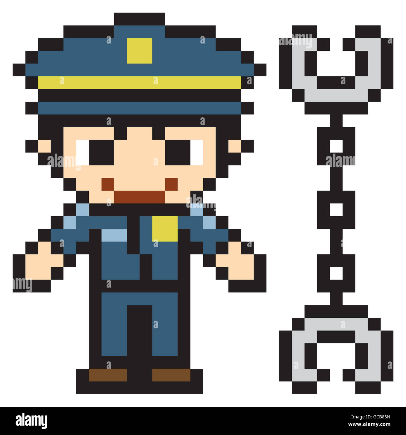 La police pixel art illustration design Banque D'Images