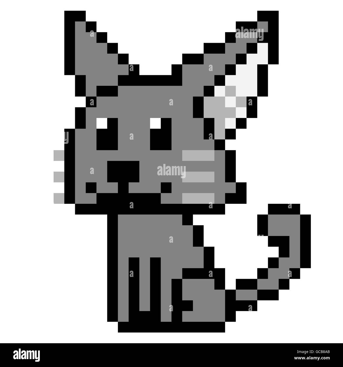 Chaton Pixel Art Facile Chat Chat mignon pixel Banque d'images détourées - Alamy