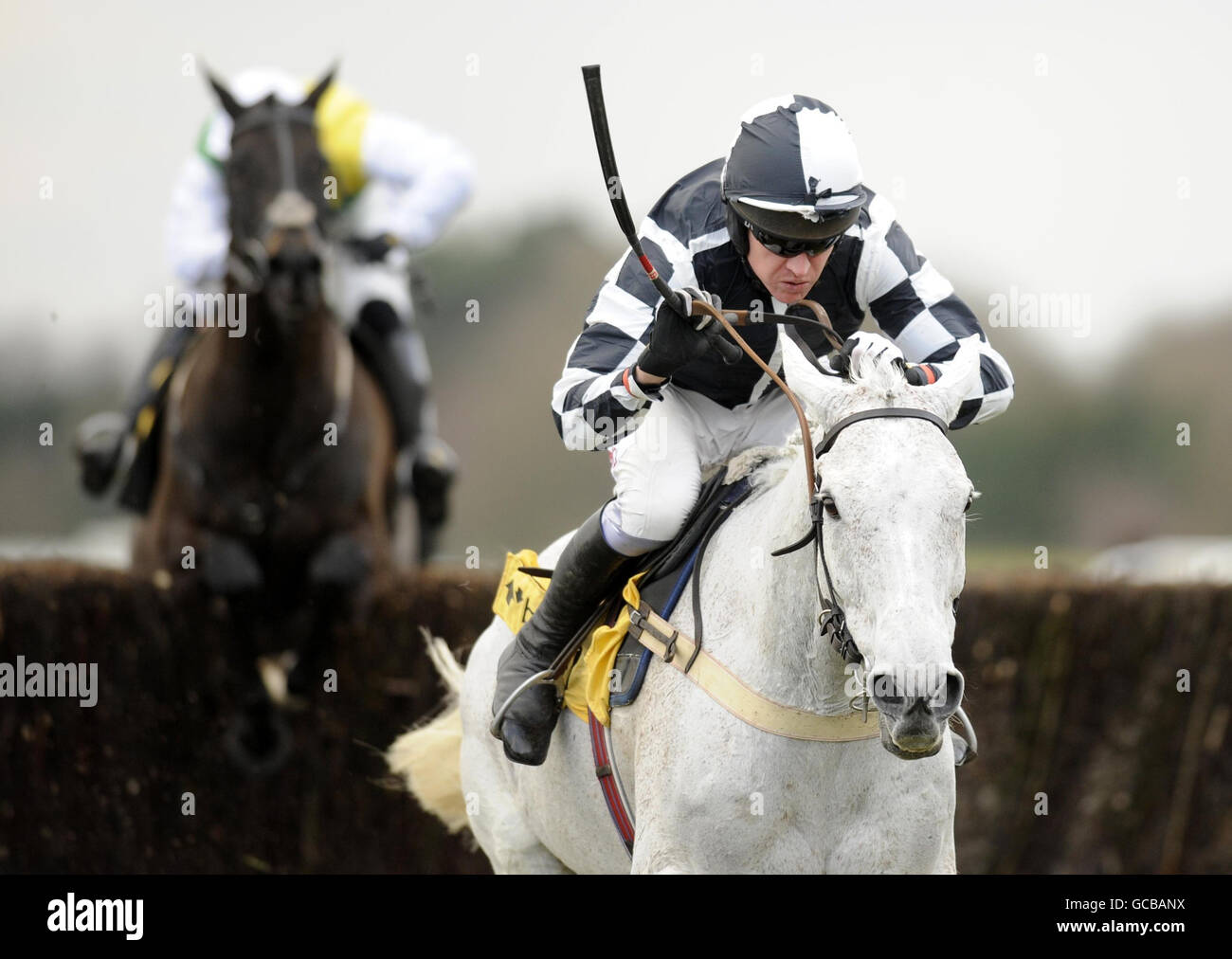 Monet's Garden et Barry Geraghty ont mené le dernier à gagner le Betfair Ascot Steeple Chase pendant le Betfair Ascot Chase Day à l'hippodrome d'Ascot, Berkshire. Banque D'Images