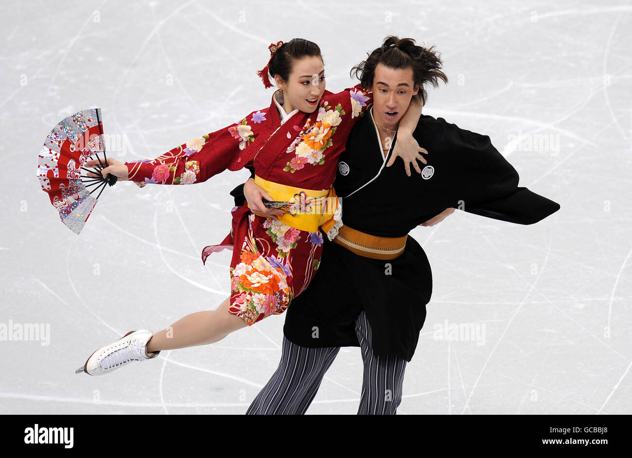 Jeux olympiques d'hiver - Jeux olympiques d'hiver de 2010 Vancouver - dixième jour.Cathy et Chris Reed du Japon dans la danse sur glace de patinage artistique, danse originale au Pacific Coliseum, Vancouver Banque D'Images