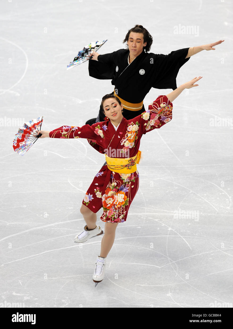Jeux olympiques d'hiver - Jeux olympiques d'hiver de 2010 Vancouver - dixième jour.Cathy et Chris Reed du Japon dans la danse sur glace de patinage artistique, danse originale au Pacific Coliseum, Vancouver Banque D'Images