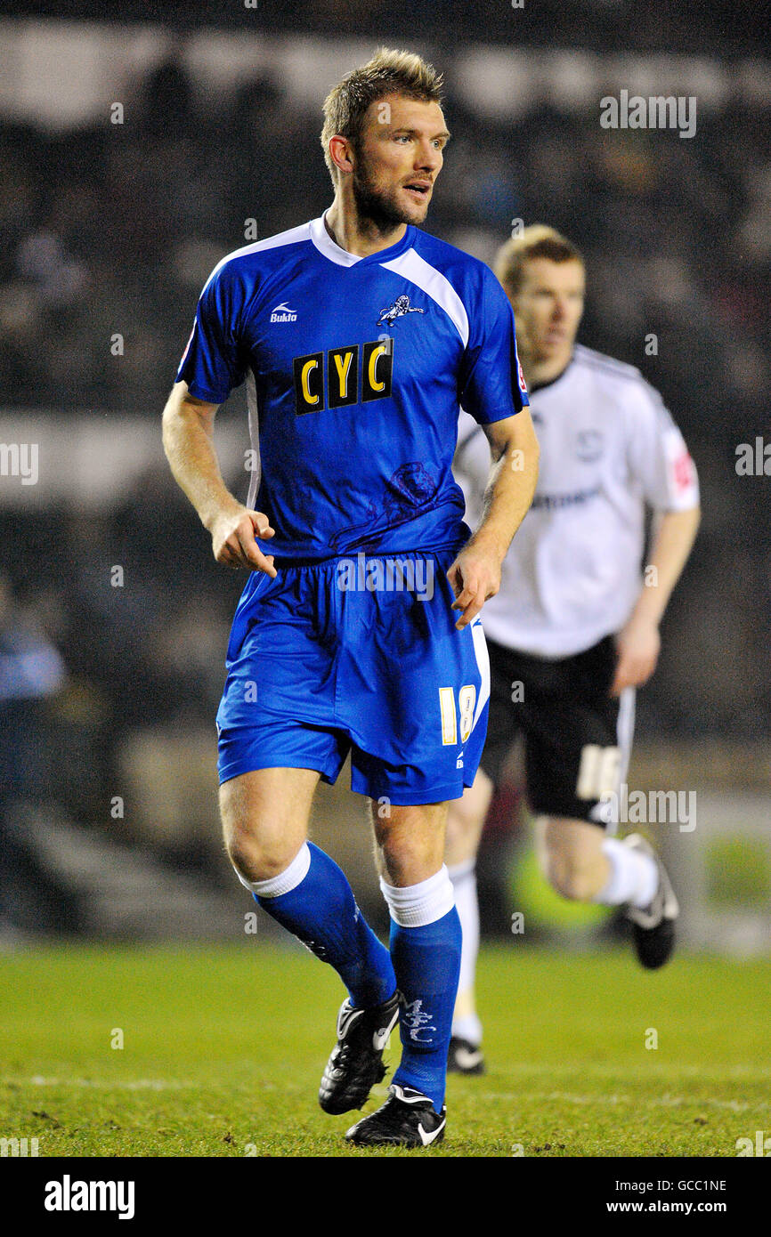 Football - FA Cup - troisième tour Replay - Derby County v Millwall - Pride Park. Darren Ward, Millwall Banque D'Images