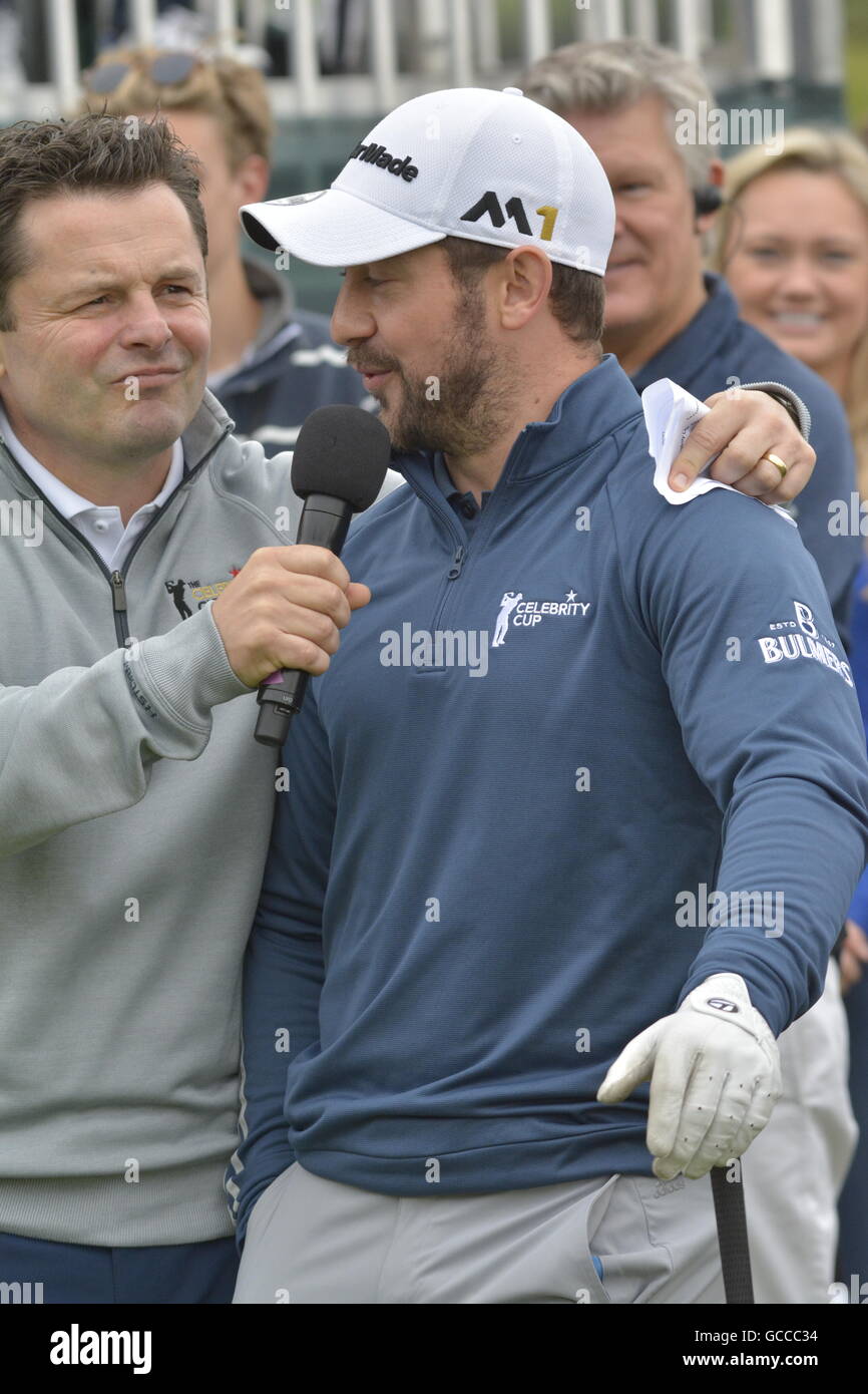 Newport, Pays de Galles, Royaume-Uni. 09 juillet 2016. Le premier jour de la Celebrity Celtic Manor Resort à Newport au Pays de Galles où la télévision Stars tee off représentant le Pays de Galles Angleterre Ecosse Irlande . Robert Timoney/AlamyLiveNews. Banque D'Images