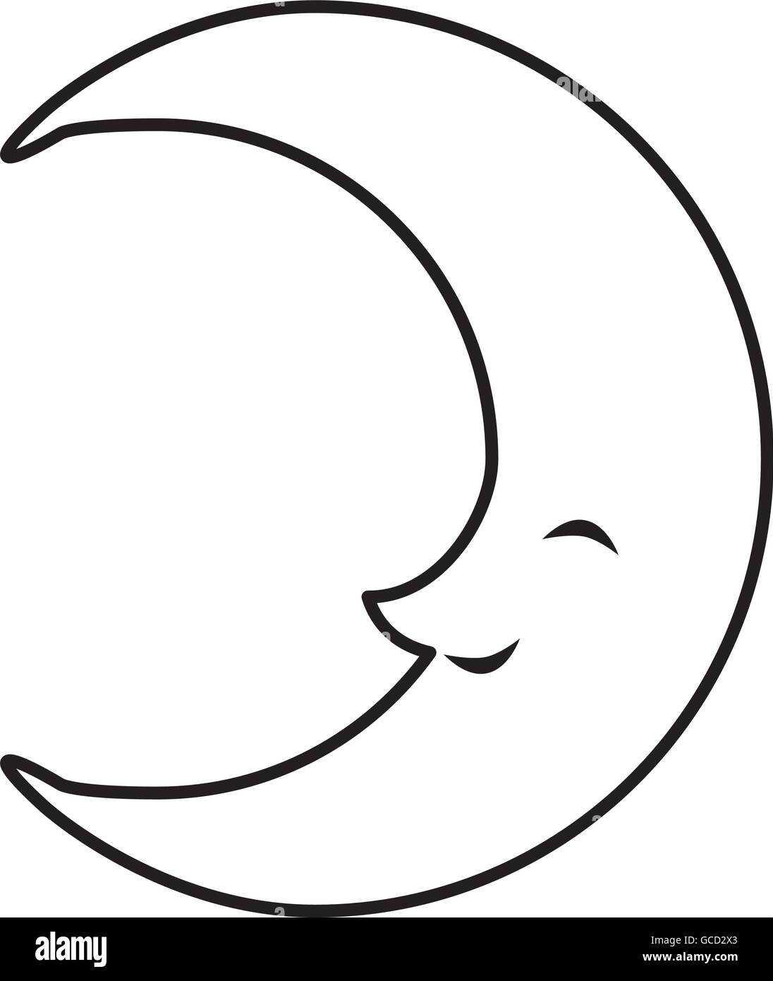 L Icone De La Lune Dessin Anime Concept De Nuit Graphique Vectoriel Image Vectorielle Stock Alamy