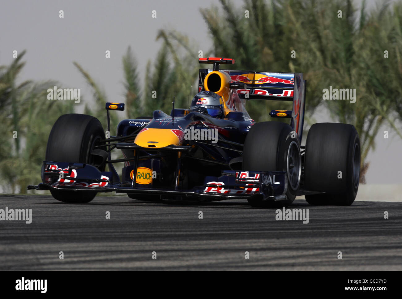 Courses automobiles - Championnat du monde de Formule 1 - Grand Prix de Bahreïn - session de pratique - circuit international de Bahreïn.Sebastian Vettel de Red Bull pendant la session de pratique au circuit international de Bahreïn à Sakhir, Bahreïn. Banque D'Images